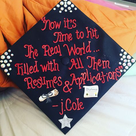 Jcole Quote Grad Cap, J Cole Cap Decoration, Graduation Cap Designs J Cole, Graduation Cap Song Lyrics, J Cole Grad Cap, J Cole Graduation Cap Ideas, J Cole Graduation Cap, Graduation Cap Designs Song Lyrics, Square Face Shape Hairstyles