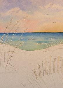 Watercolor Seascapes, Shayda Campbell, Watercolor Landscape Tutorial, Sea Oats, Take Me To The Beach, Beach Art Painting, Learn Watercolor Painting, Step By Step Watercolor, Art Tutorials Watercolor