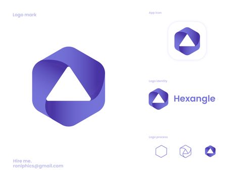 Hexagon and triangle logo design by Roniphics Hexagon Logo Design Ideas, Hexagon Logo Design, Triangle Logo Design, Hexagon Logo, Time Icon, Circle Logo Design, H Logos, Accounting Logo, Internal Design