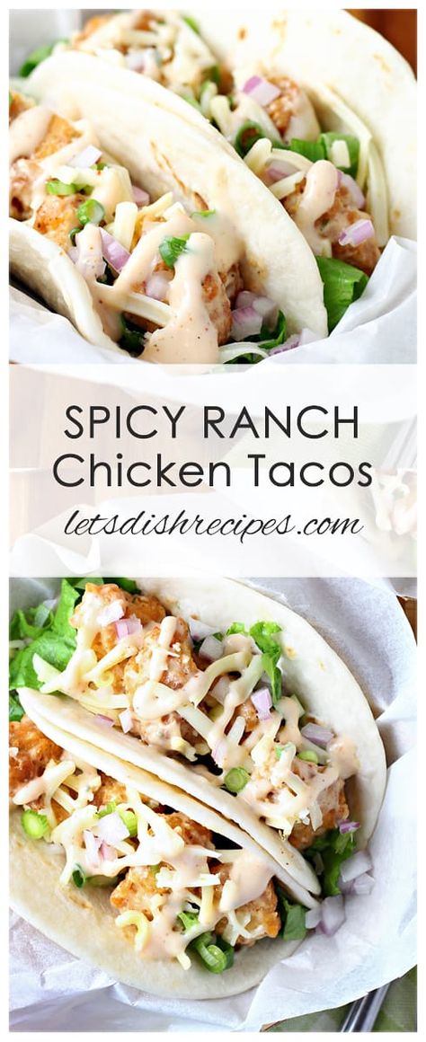 Spicy Ranch Chicken, Creamy Ranch Sauce, Ranch Chicken Tacos, Ranch Recipes, Chicken Ranch Tacos, Spicy Ranch, Recipes Spicy, Ranch Sauce, Creamy Ranch