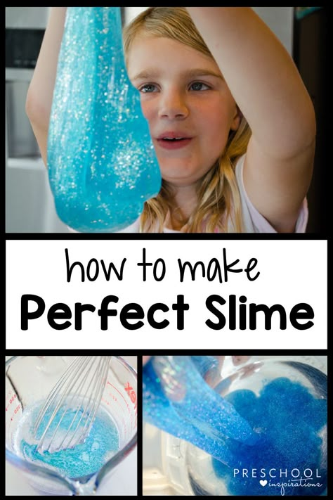 Slime Preschool, Slime Recipe Glue, No Glue Slime Recipe, Contact Solution Slime, Slime Recipe Easy No Contact Solution, Slime With Elmers Glue, Slime Recipe Clear Glue, How To Make Slime Without Contact Solution, Slime Recipe Clear