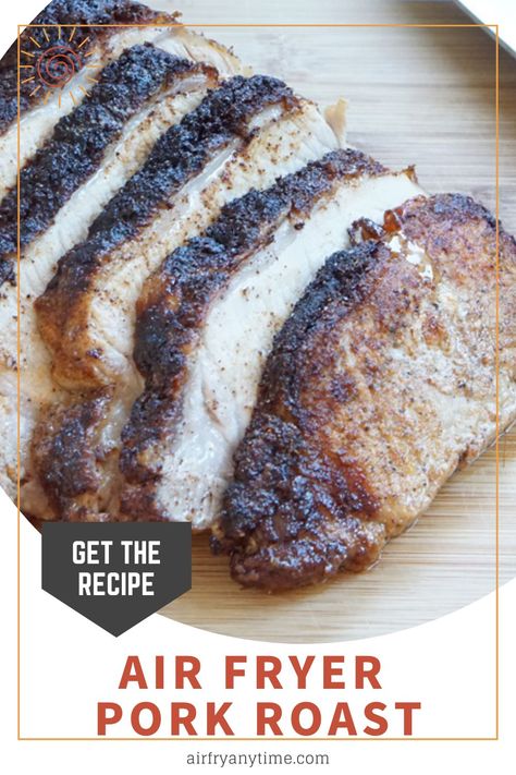 This Air Fryer Pork Roast is juicy and tender, a great meal for a busy weeknight when all you have time for is putting the roast in the air fryer. Air Fryer Pork Roast, Roast In The Air Fryer, Baked Pork Roast, Pork Sirloin Tip Roast, Air Fryer Recipes Pork, Air Fryer Pork, Pork Sirloin, Sirloin Tip Roast, Sirloin Tips