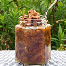 Chanterelle mushrooms, pickled (Syltade kantareller) Pickled Chanterelle Mushrooms, Chanterelle Recipes, Mushrooms Sauce, Wild Recipes, Wild Mushroom Recipes, Chanterelle Mushrooms, Chef Ideas, Iron Chef, Wild Mushroom