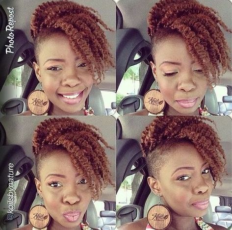 Braids With Shaved Sides, Tapered Sides, Shaved Side Hairstyles, Tapered Natural Hair, Natural Hair Cuts, Tapered Hair, Natural Hair Short Cuts, Mohawks, Natural Hair Beauty