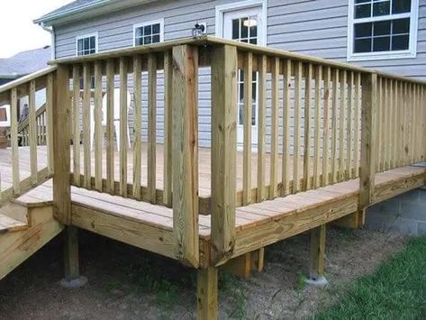 Above Ground Pool Small Deck, Deck Bed Ideas, Double Deck Bed Ideas, Deck Bed, Double Deck Bed, Wood Deck Railing, Deck Building Plans, Deck Railing Ideas, Building Design Plan