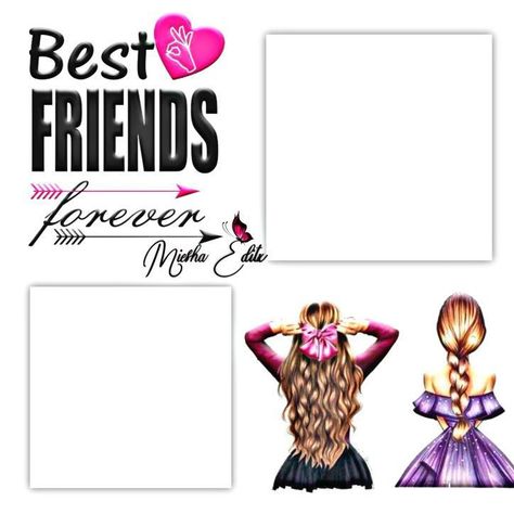 Bff Frame Ideas, Best Friend Photo Frame, Ur Pic Here, Foto Best Friend, Girly Frame, Birthday Collage, Love You Best Friend, Instagram Photo Frame, Birthday Post Instagram