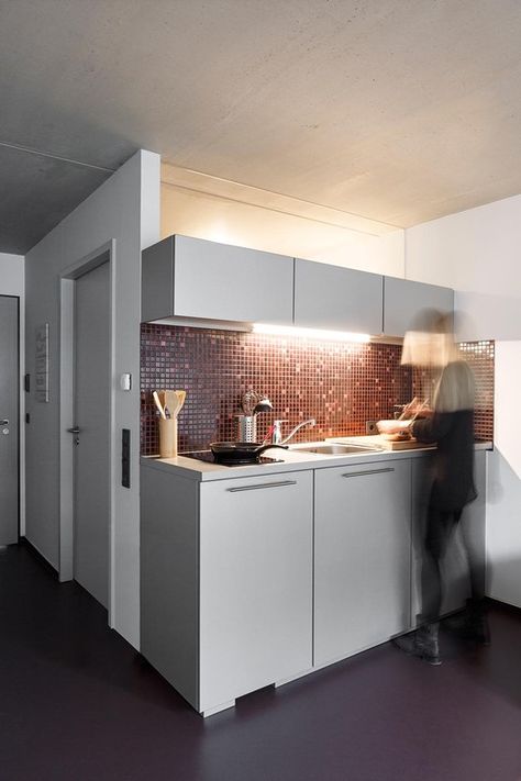 Student Residence in Kamp-Lintfort / bob-architecktur BDA | ArchDaily Student Kitchen, Student Accomodation, University Accommodation, Student Hostel, Student Hotels, Student Residence, Student Bedroom, Hostel Room, Corporate Interior Design