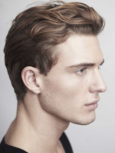 Nikola Jovanovic Mens Slicked Back Hairstyles, Matthew Clavane, Blonde Male Models, Modern Mens Haircuts, Serbian Models, Blonde High, Male Model Face, Face Profile, High Cheekbones