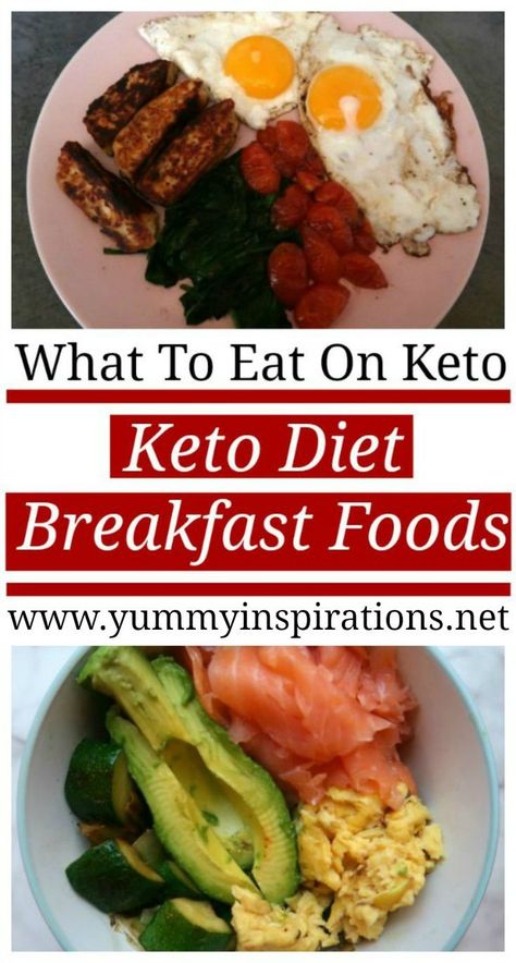 What to eat on the low carb Ketogenic Diet - Keto Breakfast Foods – a list of what you can eat on the keto diet – including low carb egg breakfast meals and breakfast ideas for a menu with no eggs. Easy ketosis breakfast ideas. Low Carb Egg Breakfast, Keto Breakfast Foods, What To Eat On Keto, Keto Diet Side Effects, Desayuno Keto, Breakfast Meals, Keto Diet Breakfast, Diet Breakfast, Keto Diet Food List