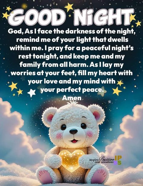 Good Night Sweet Dreams God Bless, Goodnight Blessings Faith, Nighttime Prayers, Goodnight Blessings, Bedtime Affirmations, Poems For Your Boyfriend, Nighttime Prayer, Helpful Quotes, Good Night Prayer Quotes