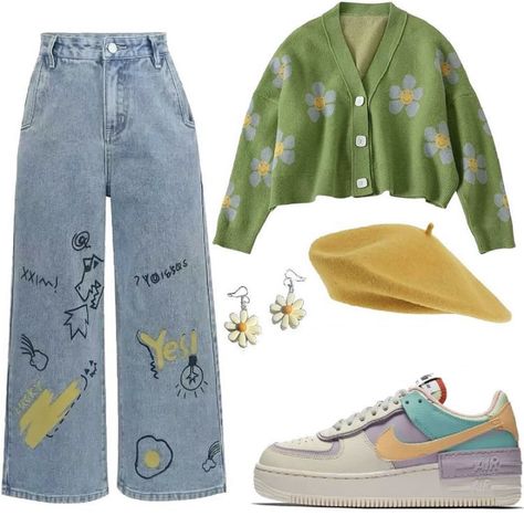 How To Have Style, Mia 3, Green Cardigan, Swaggy Outfits, Mode Inspo, Kpop Fashion Outfits, Teenage Fashion Outfits, Casual Style Outfits, Mode Inspiration