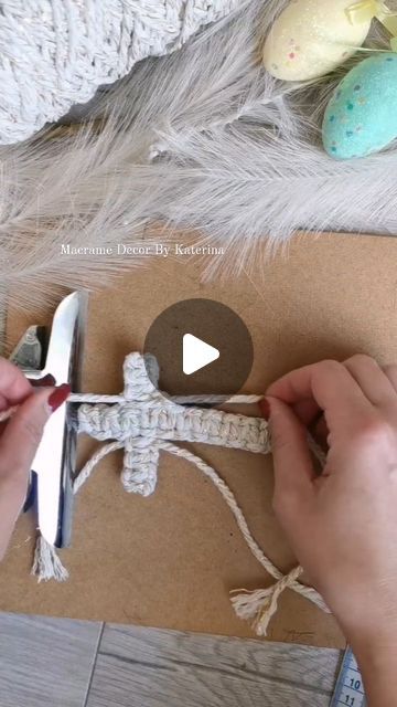 Macrame Decor By Katerina on Instagram: "Macrame cross tutorial available on my YouTube channel" Diy Macrame Cross, Cross Macrame, Macrame Cross, Macrame Christmas, Spring Craft, Macrame Decor, Zadar, Cross Patterns, July 28