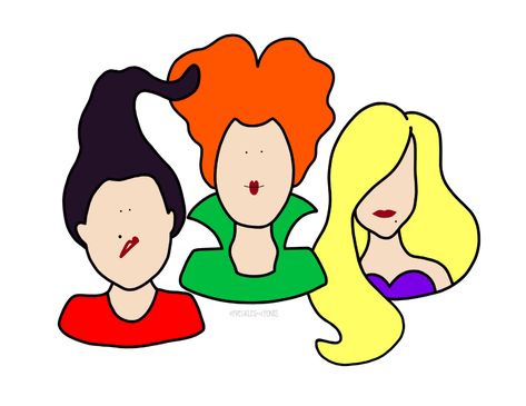 Sanderson Sisters Drawing, Hocus Pocus Clipart, Hocus Pocus Sanderson Sisters, Sisters Drawing, Family Gift Ideas, Wallet Art, Tissue Paper Art, Lds Missionary, Cult Movie