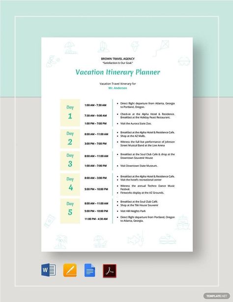 Vacation Template, Vacation Itinerary Template, Vacation Planner Template, Wedding Itinerary Template, Itinerary Design, Travel Itinerary Planner, Travel Planner Template, Itinerary Planner, Docs Templates