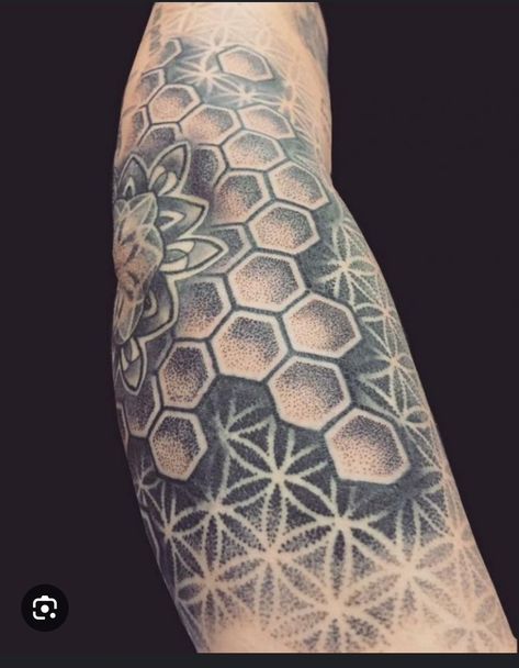 Honeycomb Tattoo, Chest Tattoo, Honeycomb, Geometric Tattoo, Tattoo Ideas, Tattoos