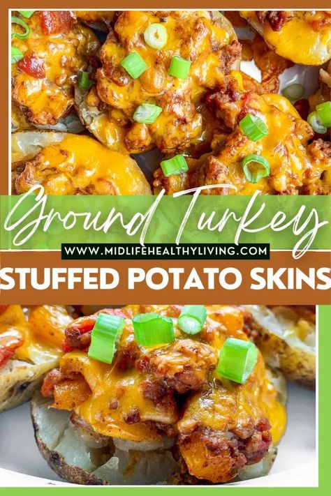 Stuffed Potato Skins, Stew Beef Chili, Stuffed Potato, Stuffed Pumpkin, Sugar Free Vegan, Potato Skins, Ground Turkey Recipes, Breakfast Lunch Dinner, Salad Ingredients