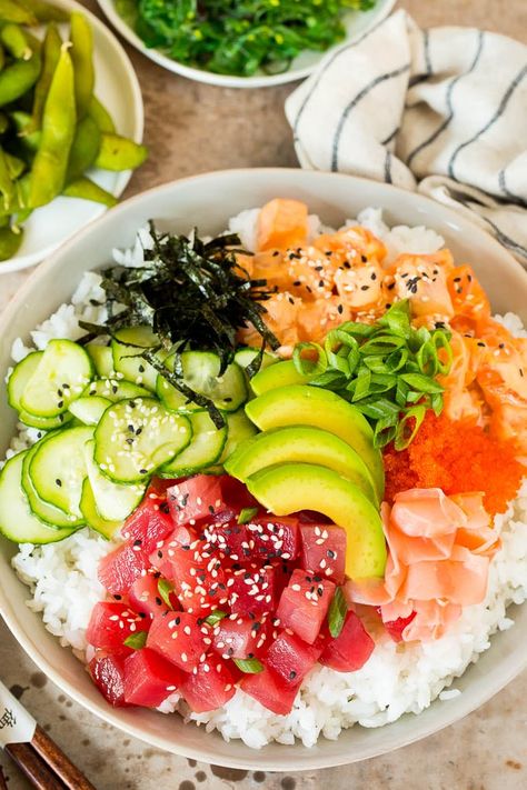 Sushi Rice Recipes, Sushi Bowl Recipe, Sushi Bowls, Healthy Sushi, Sushi Recipes Homemade, Easy Dinner Options, Super Easy Dinner, Sushi Bowl, Sushi Recipes