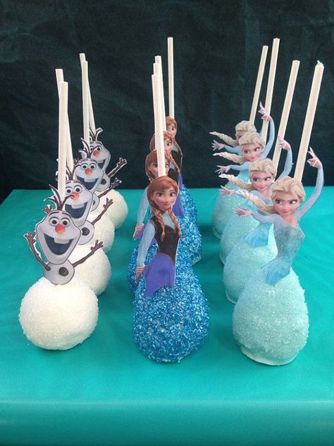 Best and Easiest Frozen Themed Desserts • CakeJournal.com Frozen Cake Pops, Frozen 3rd Birthday, Frozen Birthday Party Cake, Frozen Birthday Party Decorations, Olaf Cake, Elsa Birthday Party, Frozen Bday Party, Disney Frozen Birthday Party, Elsa Cakes