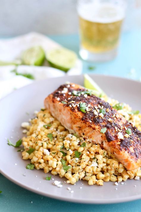 Chili Lime Salmon, Canned Salmon, Lime Salmon, Mexican Street Corn, Street Corn, Chili Lime, Mexican Street, Mexican Recipes, Seafood Dishes