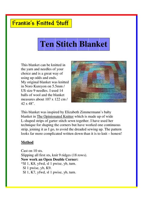 TenStitchBlanket.pdf | Powered by Box Ten Stitch Blanket, 10 Stitch Blanket, Knitted Blanket Squares, Knitting Patterns Free Blanket, Stitch Blanket, Animal Knitting Patterns, Cowl Knitting Pattern, Baby Blanket Knitting Pattern, Easy Knitting Patterns