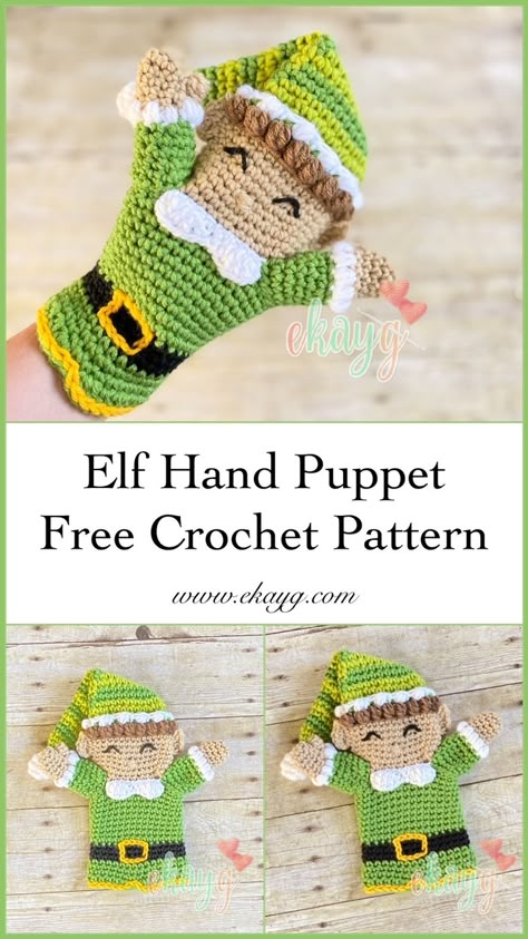 Crochet Hand Puppet, Crochet Puppets, Beginner Amigurumi, Finger Puppet Patterns, Crochet Christmas Hats, Puppet Patterns, Baby Boy Knitting Patterns, Crochet Fairy, Confection Au Crochet