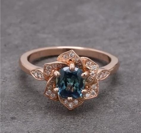 Antique 3 CT Blue Cushion Cut Moissanite Diamond 10K 14K 18K Solid Rose Gold Engagement Ring Lotus Shape Wedding Ring Flower Shape Ring by GemstoneGelleryArt on Etsy Engagement Rings With Flowers, Oval Flower Engagement Ring, Rose Engagement Ring Flower, Engagement Rings Flower, Flower Shaped Engagement Ring, Gold Flower Engagement Ring, Flower Engagement Rings, Wedding Ring Flower, Lotus Engagement Ring