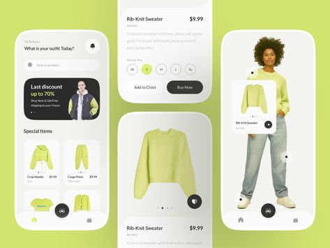 Clothing Store Mobile Apps by Nela Rosdiana for Vektora on Dribbble Clothing App Design, Interactive App Design, Apps To Design Clothes, Outfit App, Closet App, Clothing Apps, Creative Market Design, Ui Ux 디자인, Boutique Logo Design