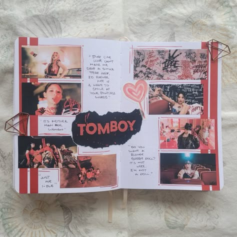 #kpop #kpopjournal #kpopbujo #kpopjournalcommunity #journal #journalcommunity #bujo #bujocommunity #bulletjournal #bulletjournalcommunity #gidle #tomboy #lyrics Kpop Lyrics Journal, Tomboy Lyrics, Kpop Collage Journal, K Pop Journal Ideas, Kpop Scrapbook Ideas, Kpop Journal Aesthetic, Gidle Tomboy, Kpop Scrapbook, Song Journal