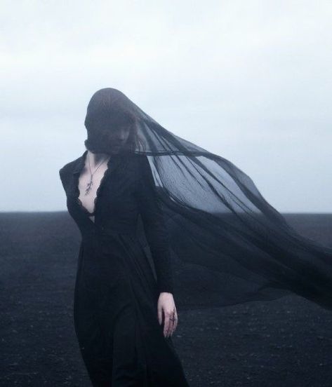 A Black, Veil, A Woman, Black Dress, Hair, White, Instagram, Black