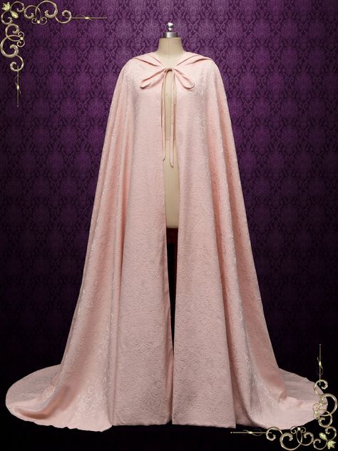 Beautiful cotton jacquard cloak in a soft salmon pink shade, great for weddings and special event. Back length approx 76 inches Front length approx 52 inches Other length may also be customized Princess Cloak, Pink Cloak, Prince Outfits Royal, Fantasy Cloak, Pink Medieval Dress, Medieval Cloak, Wedding Cloak, Pink Cape, Anime Dress