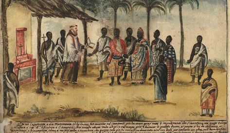 Queen Nzinga, 18th Century Art, Kingdom Of Kongo, African History Facts, Christian Wedding Ceremony, American Festivals, Illustrated Manuscript, Christian History, Ancient Kingdom