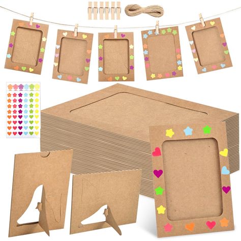 PRICES MAY VARY. Kraft Paper Photo Frame 4x6 - 140Pcs Kraft Paper Photo Frames Set, Cardboard Picture Frames with Clips and Strings, DIY Clip Photo Holders Photo Hanging Display Kit Wall Decor for Home, Party, Office Kraft Paper Photo Frame 4x6 - 140Pcs Kraft Paper Photo Frames Set, Cardboard Picture Frames with Clips and Strings, DIY Clip Photo Holders Photo Hanging Display Kit Wall Decor for Home, Party, Office Diy Fall Picture Frames, Diy Picture Frames For Kids, Popsicle Picture Frame, Fall Picture Frame, Cardboard Picture Frames, Paper Photo Frame, Paper Picture Frames, Picture Frame Table, Ward Christmas Party