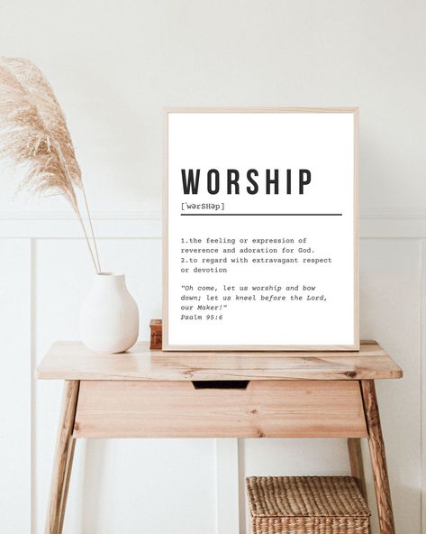 Worship Definition, Worship Room, Office Inspo, Remote Work, Worship, Physics, White Black, Display Homes, Digital Download