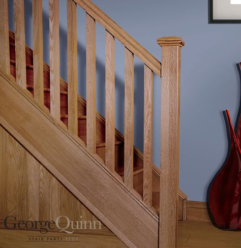 The square collection - Minimalist design by George Quinn. Get the stair parts: http://georgequinn.co.uk/product-category/stair-parts-design/square-stair-parts/ Square Newel Post, Farmhouse Stairs, Stair Spindles, Shed House Plans, Handrail Design, Staircase Handrail, Woodworking Shop Plans, Oak Stairs, Wood Staircase