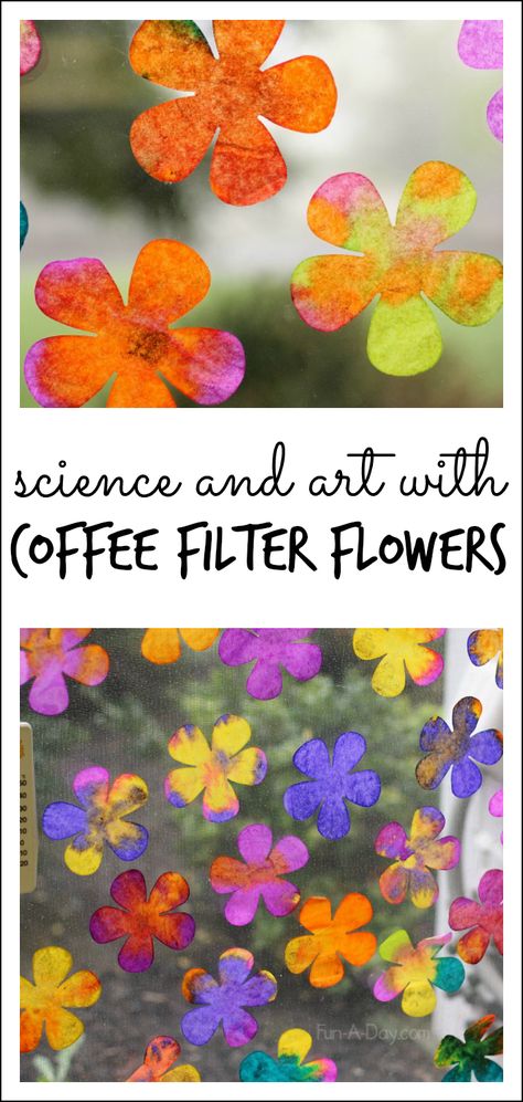 Explore science and art concepts with coffee filter flowers - an awesome process for kids to try Coffee Filter Art Projects, Coffee Filter Art, Spring Preschool Activities, Coffee Filter Flowers, Art Projects For Kids, Art Concepts, Spring Preschool, Spring Fun, Spring Activities