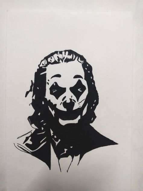 Joker Stencil Art, Scary Stencils, Stencil Art Aesthetic, Joker Silhouette, Tshirt Motive, Joker Stencil, Joker Sketch, Joker Joker, Joker Drawings