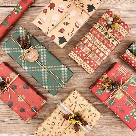 Description: This gift packing paper is printed with classic Christmas element pattern, which is cute and beautiful for you to decorate your gifts to friends. What the wrapping paper can offer you is that is great for decorating birthday, weddings, Christmas, Halloween and any other seasonal gifting needs. Made with kraft paper material, this wrapping paper is thick and tear resistant. The length of this wrapping paper is 50cm and width is 70cm. It is suitable for you to wrap gift in Christmas,