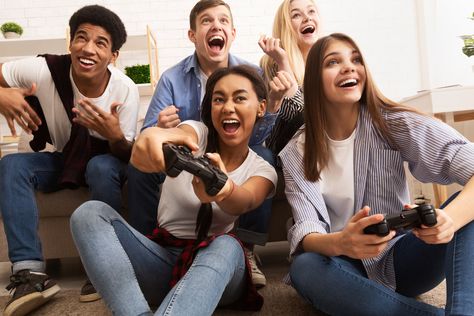 Forget GameStop -- These Are the 3 Gaming Stocks You Should Be Buying  Motley Fool Friends Eating, Andy Capp, Game Stick, Teen Friends, Game Based Learning, Eating Pizza, Retro Videos, Online Checks, Old Video