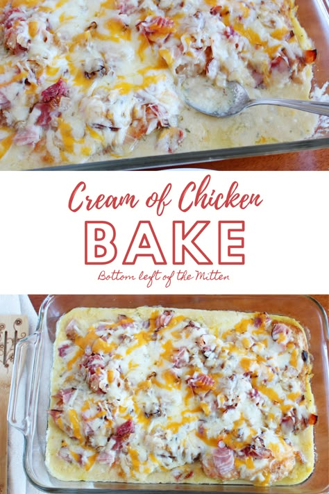 Cream Of Chicken Bake, Easy Chicken Breast Recipes, Whole Turkey Recipes, Buttery Mashed Potatoes, Delicious Chicken Recipes, Bake Chicken, Easy Chicken Breast, Chicken Breast Recipes Easy, Bacon And Cheese