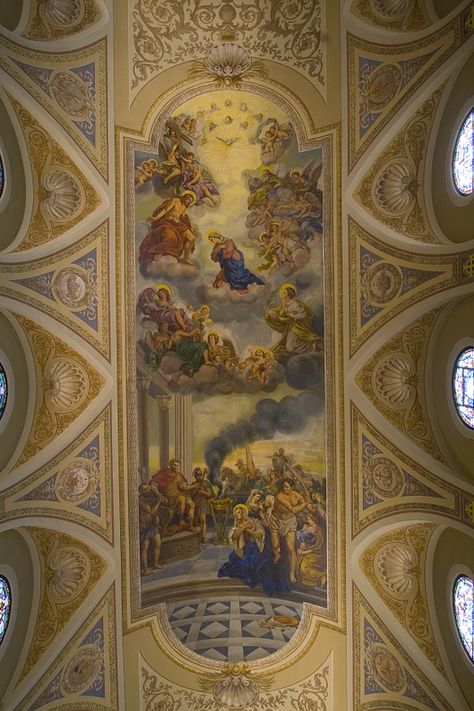 St. Lucy's Church Church Ceiling, St Lucy, Saint Lucy, Ceiling Painting, Cathedral Ceilings, Church Decorations, Ceiling Murals, Library Room, Ceiling Art