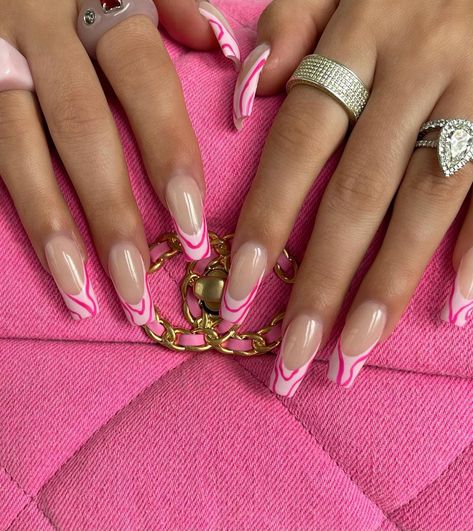 Nude Pastel Nails, French Tip Orange, Amra Olevic, Pink Chanel Bag, Pink French Nails, Pink Glitter Nails, Summery Nails, Cute Acrylic Nail Designs, Work Nails