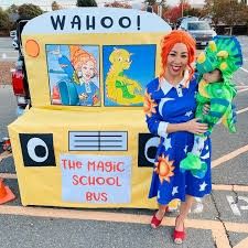 Trunk Or Treat Reading Theme, Trunk Or Treat Storybook Theme, Trunk Or Treat School Ideas, Trick Or Treat Booth Ideas, Magic School Bus Trunk Or Treat, Golf Cart Decorations, Haunted Library, Trunk Ideas, Storybook Theme