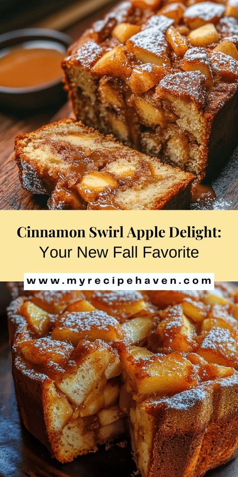 Indulge in the comforting flavors of fall with this Cinnamon Swirl Apple Delight! This deliciously moist bread combines tender apples with aromatic cinnamon, creating the perfect treat for brunch or an afternoon snack. Get ready to fill your kitchen with warm, inviting aromas as you master this delightful recipe that’s ideal for sharing with loved ones. Experience the joy of baking and savor each slice! #FallBaking #CinnamonSwirl #AppleDelight #ComfortFood #BakingRecipes #AutumnTreats Apple Delight, Moist Bread, Fall Baking Recipes, Cinnamon Swirl, Afternoon Snack, Apples, Cinnamon, Swirl, Dessert Recipes