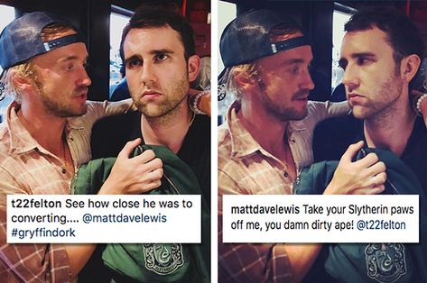 Hp Characters React, Harry Potter Reunion, Hp Characters, Hp Facts, Matthew Lewis, Fred And George Weasley, Slytherin Harry Potter, Potter Facts, George Weasley