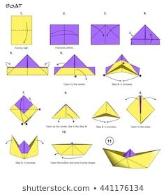 Paper Boat Instructions, Origami Boat Instructions, Origami Ship, Paper Boat Origami, Make A Paper Boat, Origami Lily, Origami Step By Step, Origami Diagrams, Origami Boat