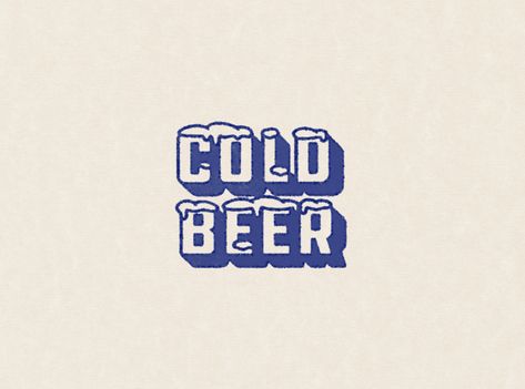 cold beer by Sam O'Brien  #dribbblers #dribbble #design #type Ice Typography, Ice Logo, Dribbble Design, Beer Graphic, Online Logo Design, Beer Logo, Beer Design, Retro Logos, Cold Beer