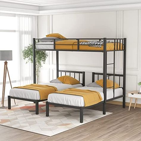 3 Bunk Beds, Steel Bed Design, Triple Bed, Kids Bed Design, Triple Bunk Beds, Beds For Small Rooms, Kids Twin Bed, Bunk Bed With Slide, Triple Bunk Bed