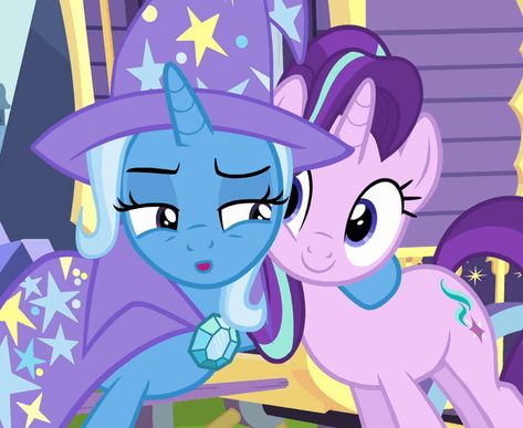 #1279631 - animated, cheek squish, loop, safe, screencap, spoiler:s06e25, squishy cheeks, starlight glimmer, to where and back again, trixie, trixie's wagon - Derpibooru - My Little Pony: Friendship is Magic Imageboard Mlp Room, Cheek Squish, Squishy Cheeks, Trixie Lulamoon, Lidded Eyes, Mlp Icons, Mlp Ocs, Starlight Glimmer, Mlp Base