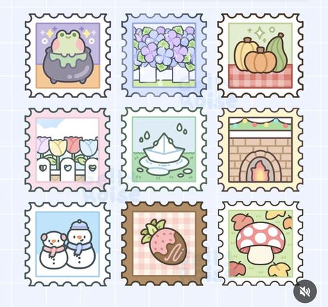 Aesthetic Stamp Stickers, Moon Stickers Printable, Kawaii Stickers Printable Scrapbooking, Cute Stickers Printable Kawaii Stamps, Journal Book Design, Peach Sticker, Book Cover Page Design, Instagram Branding Design, Cute Easy Doodles