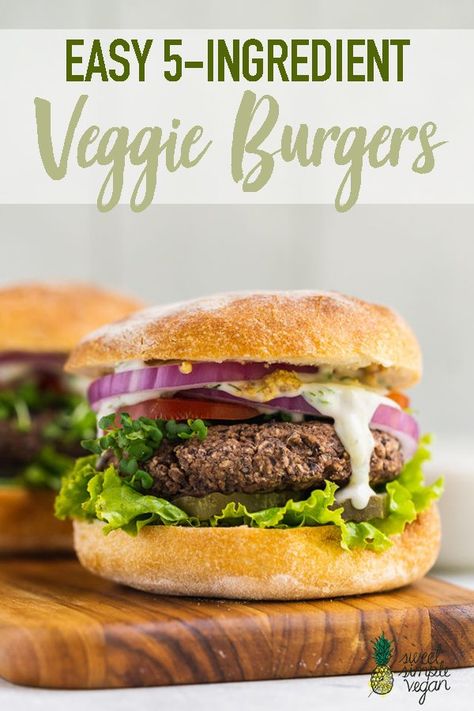 Easy Veggie Burger, Tofu Bacon, Veggie Burger Patties, Vegetarian Burgers, Vegan Black Bean Burger, Black Bean Burger Recipe, Veggie Burgers Recipe, Recovery Food, Bean Burgers